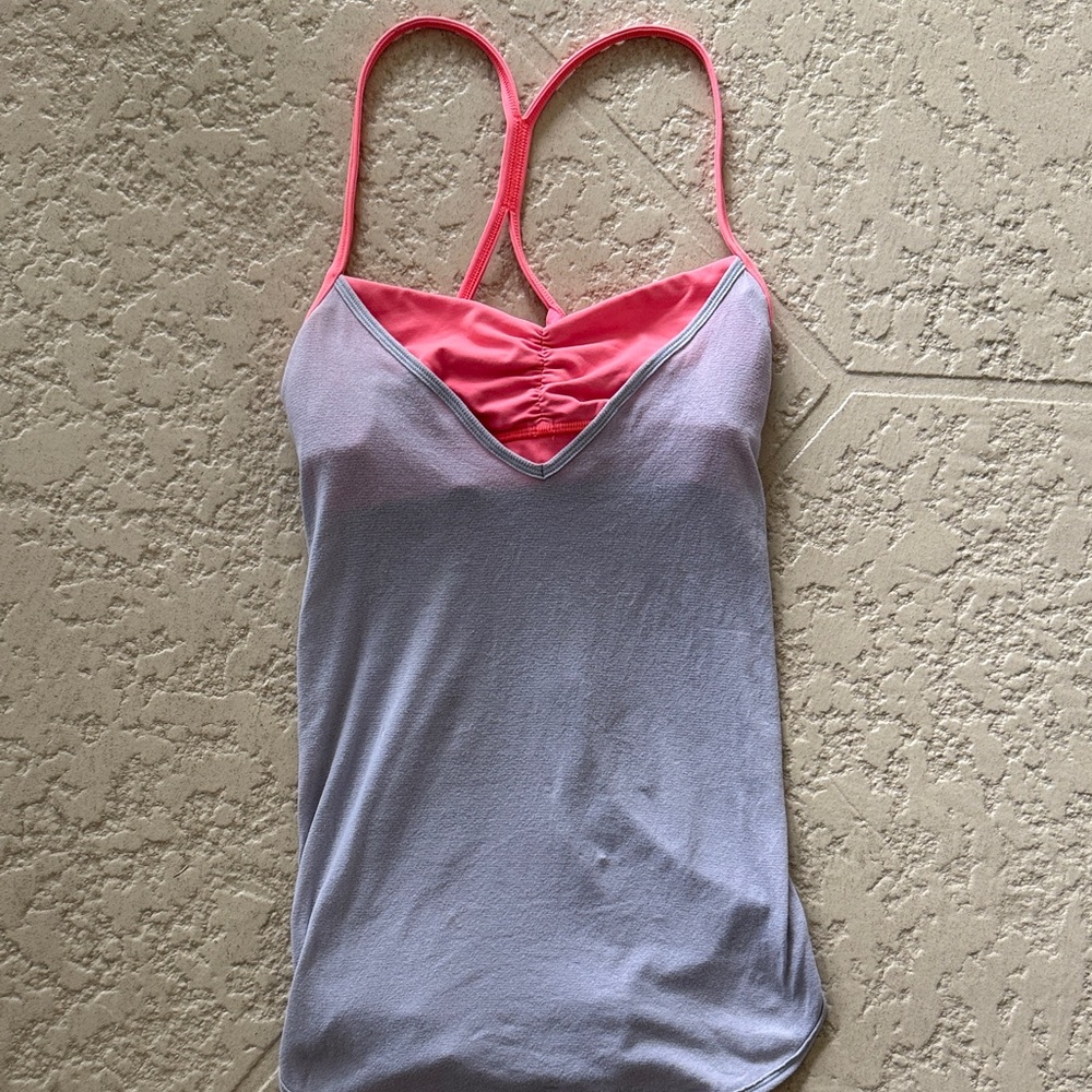 Lululemon Athletica Coral and Lavender Tank Top